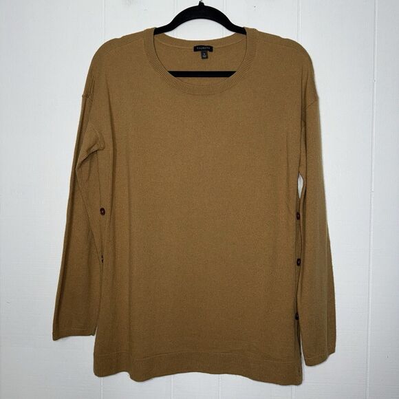 Talbots Women’s Crewneck Sweater Side Button Detail Brown Size Small - Picture 1 of 6